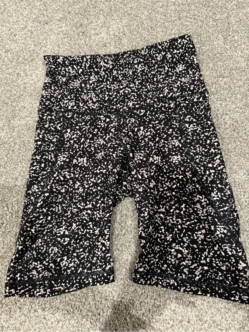 Old Navy Black Bike Shorts with White Speckle Print